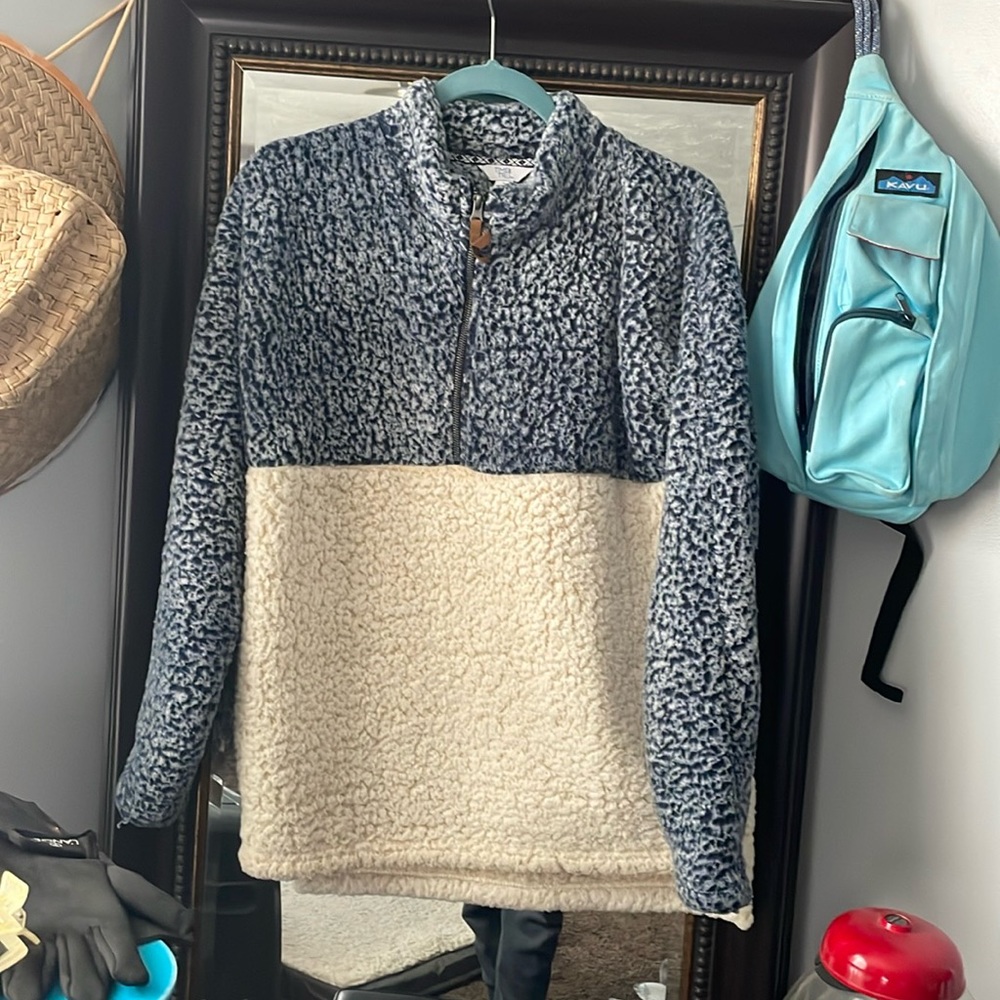 Blue and White Sherpa pullover